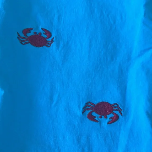 Lilly Pulitzer Vintage White Label Aqua and Red Girls‎ Capris Slit Size 10 EUC - Picture 2 of 8